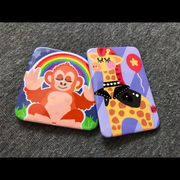 Gay Little Monkey / Rainbow Orangutan Badge Button - Picture 2 of 2